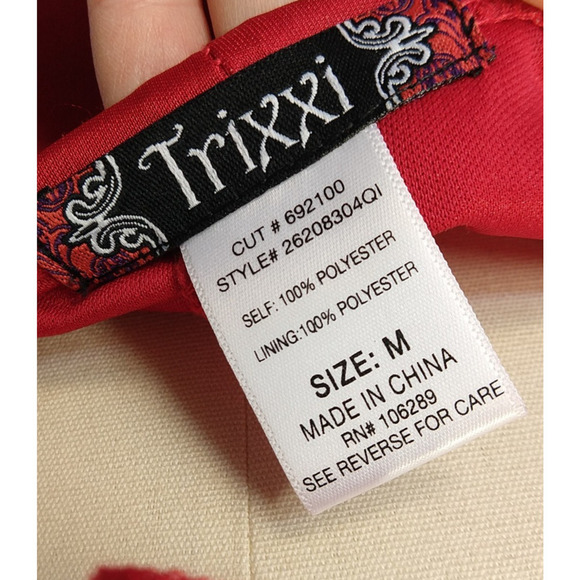 Vintage Y2K Red Satin Halter Mini Dress Size M Trixxi Bubble Hem Hoco Formal - Picture 8 of 8